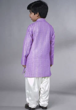 Embroidered Georgette Kurta Set in Light Purple