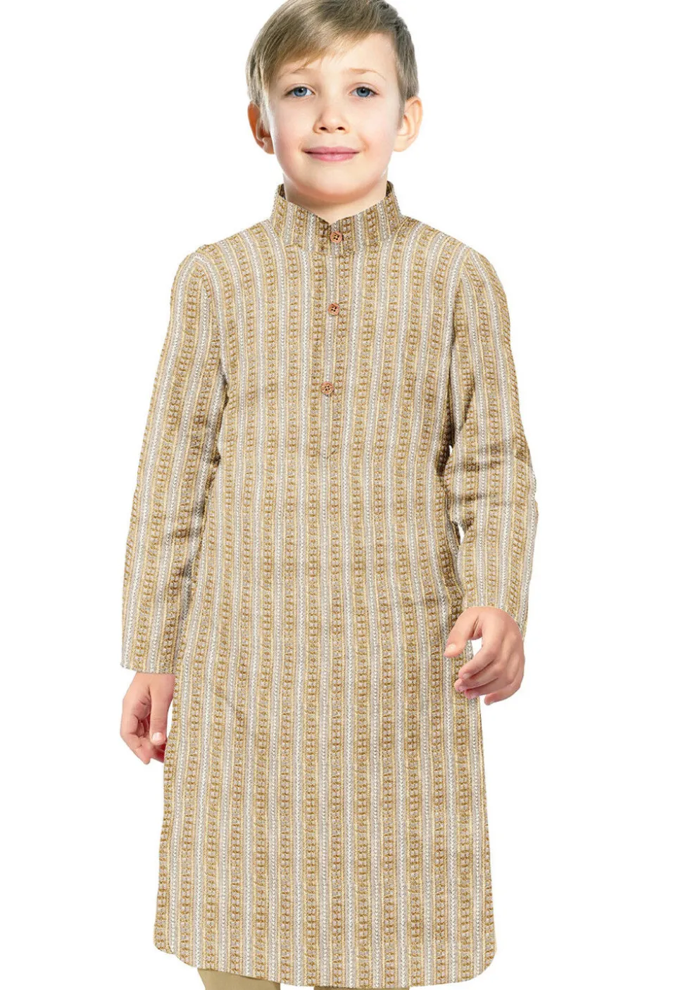 Embroidered Georgette Kurta in Off White