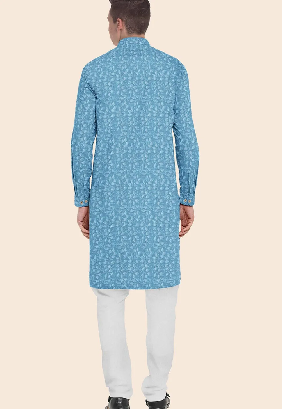 Embroidered Georgette Kurta in Sky Blue