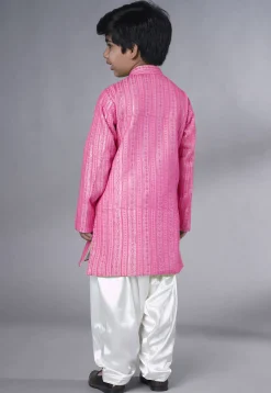 Embroidered Georgette Kurta Set in Pink