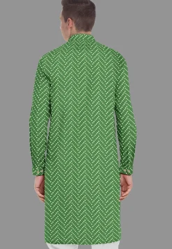 Embroidered Georgette Kurta in Light Green