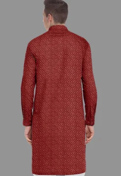 Embroidered Georgette Kurta in Maroon