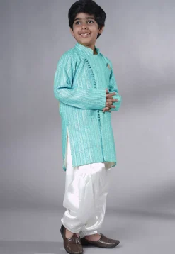 Embroidered Georgette Kurta Set in Sky Blue