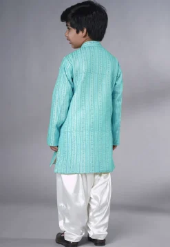 Embroidered Georgette Kurta Set in Sky Blue