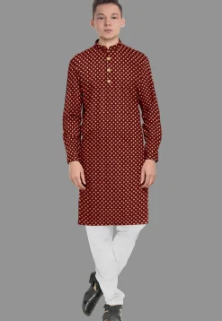 Embroidered Georgette Kurta Set in Maroon