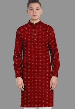 Embroidered Georgette Kurta in Maroon
