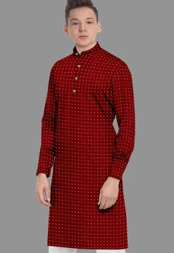 Embroidered Georgette Kurta in Maroon