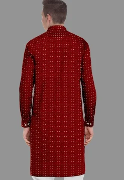Embroidered Georgette Kurta in Maroon