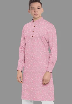 Embroidered Georgette Kurta in Pink