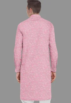 Embroidered Georgette Kurta in Pink