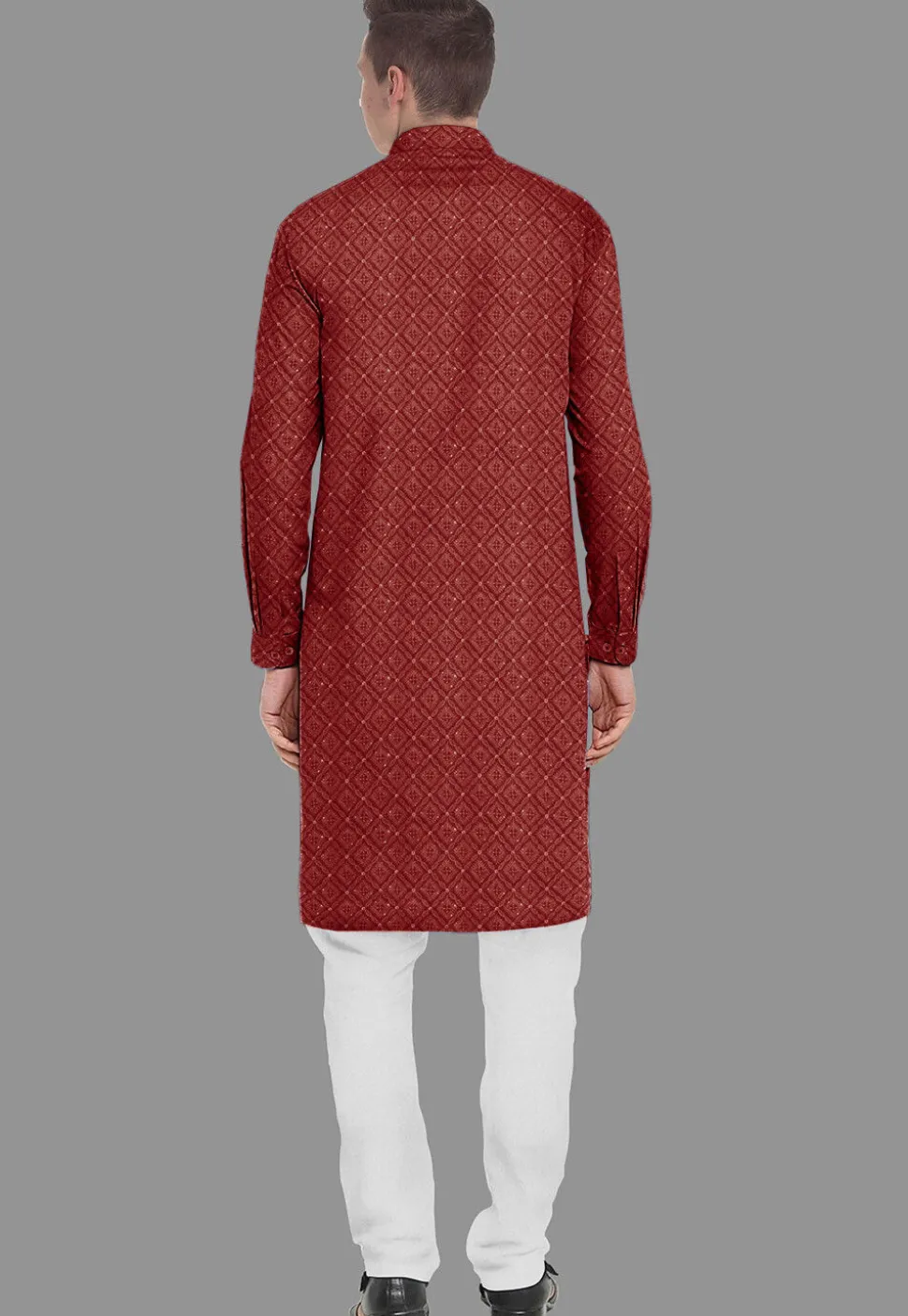 Embroidered Georgette Kurta Set in Maroon