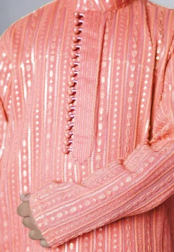 Embroidered Georgette Kurta Set in Light Peach