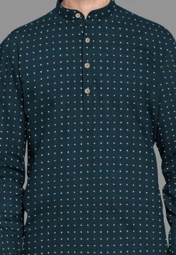 Embroidered Georgette Kurta in Indigo Blue