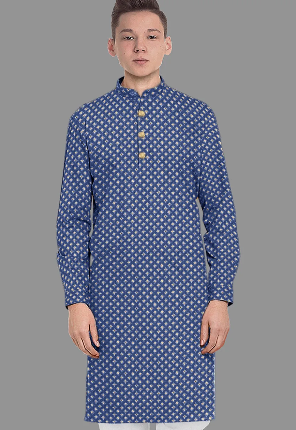 Embroidered Georgette Kurta in Light Blue