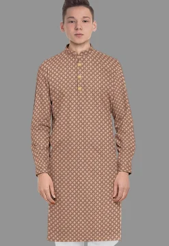 Embroidered Georgette Kurta in Rose Gold
