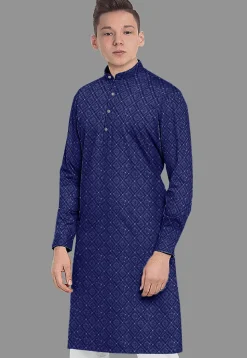 Embroidered Georgette Kurta in Royal Blue