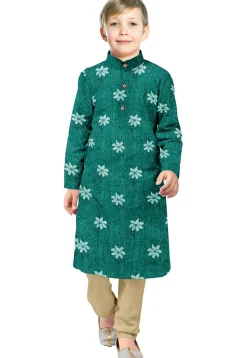 Embroidered Georgette Kurta Set in Sea Green