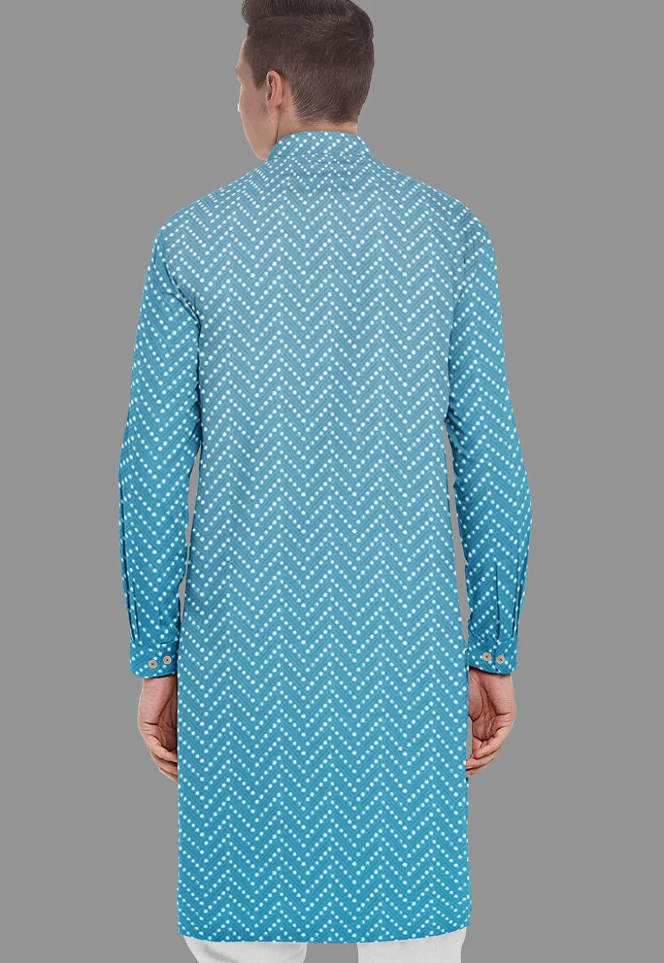 Embroidered Georgette Kurta in Turquoise