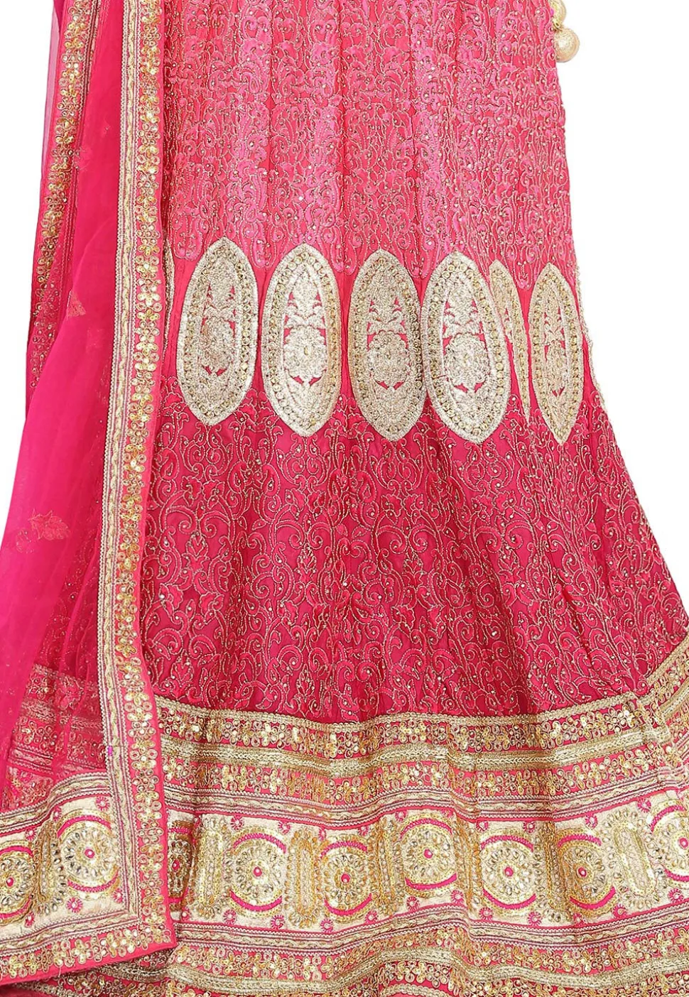 Embroidered Georgette Lehenga in Pink