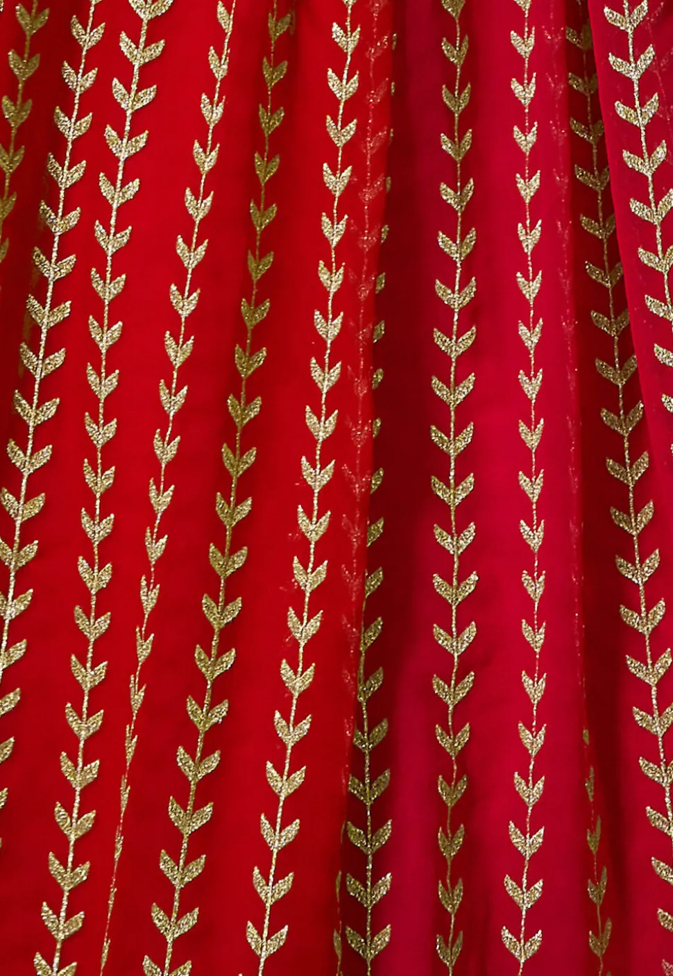 Embroidered Georgette Lehenga in Red