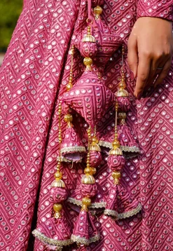 Embroidered Georgette Lehenga in Pink