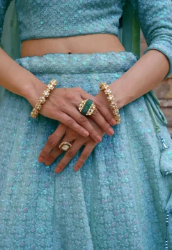 Embroidered Georgette Lehenga in Pastel Blue