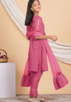Embroidered Georgette Pakistani Suit in Pink