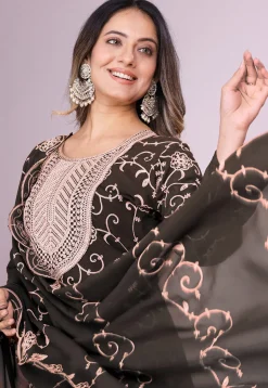 Embroidered Georgette Pakistani Suit in Black