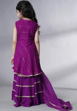 Embroidered Georgette Pakistani Suit in Purple