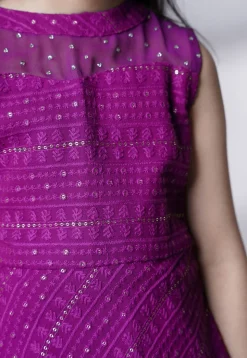 Embroidered Georgette Pakistani Suit in Purple