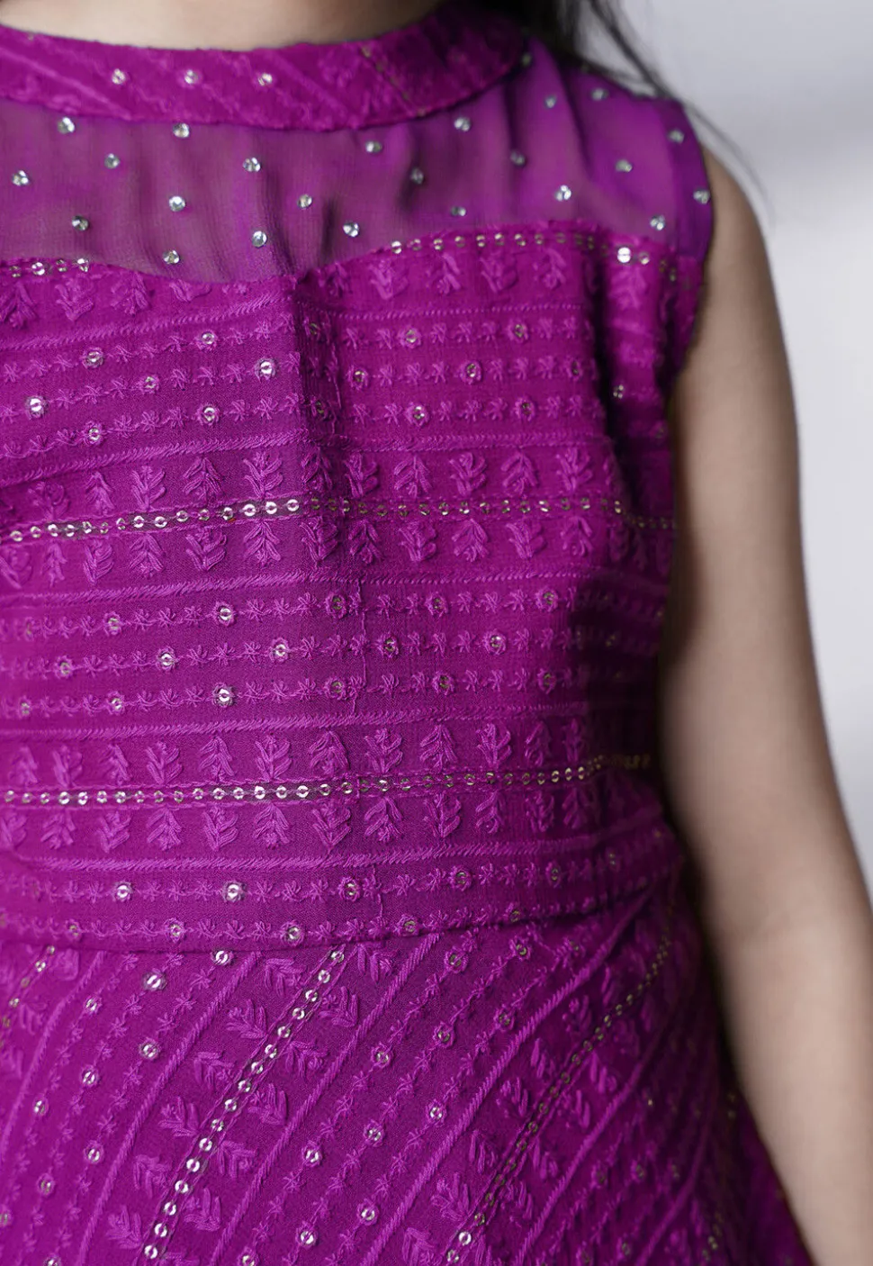 Embroidered Georgette Pakistani Suit in Purple
