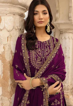 Embroidered Georgette Pakistani Suit in Wine