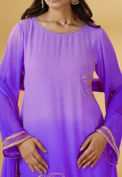 Embroidered Georgette Pakistani Suit in Shaded Purple