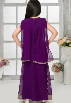 Embroidered Georgette Pakistani Suit in Purple
