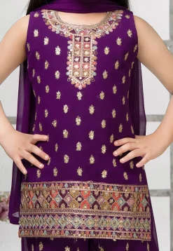 Embroidered Georgette Pakistani Suit in Purple