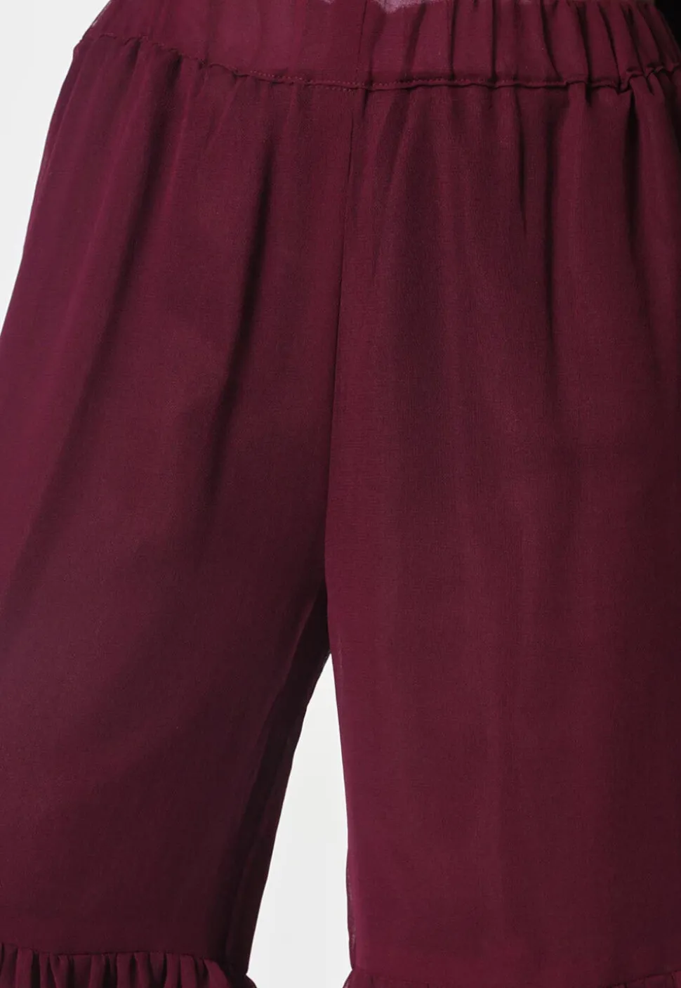 Embroidered Georgette Pakistani Suit in Wine