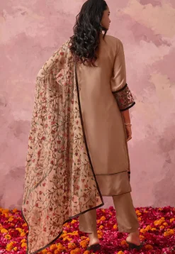 Embroidered Georgette Pakistani Suit in Peach