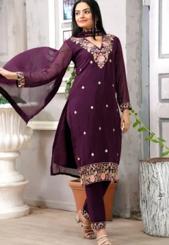 Embroidered Georgette Pakistani Suit in Faux Georgette