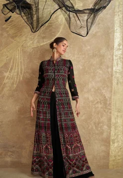Embroidered Georgette Pakistani Suit in Black