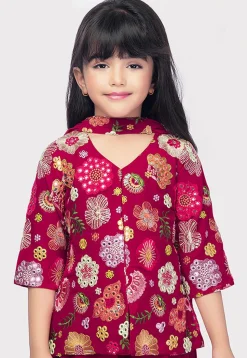 Embroidered Georgette Pakistani Suit in Dark Fuchsia
