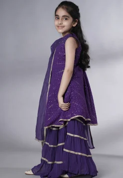 Embroidered Georgette Pakistani Suit in Dark Purple