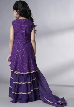 Embroidered Georgette Pakistani Suit in Dark Purple