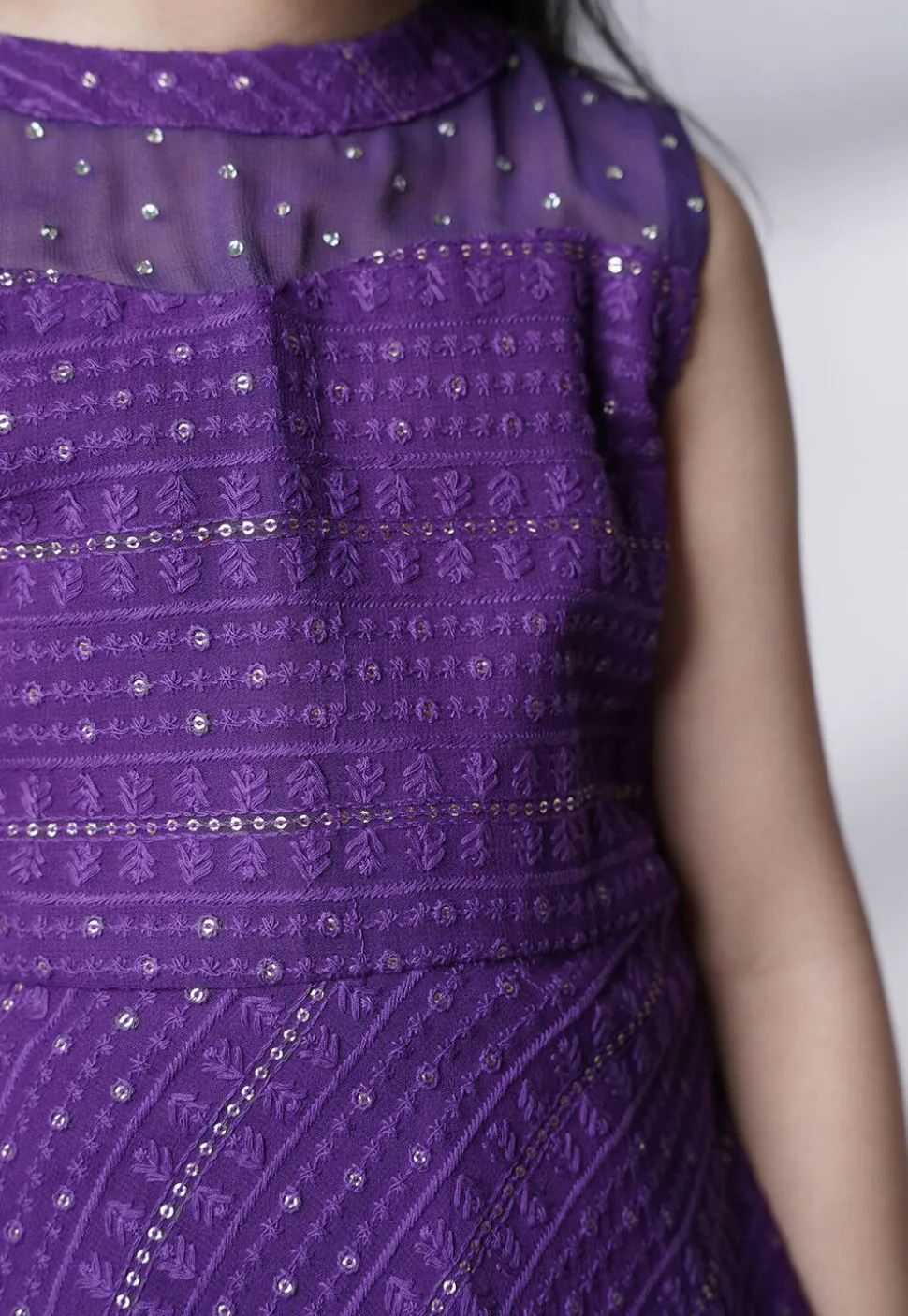 Embroidered Georgette Pakistani Suit in Dark Purple