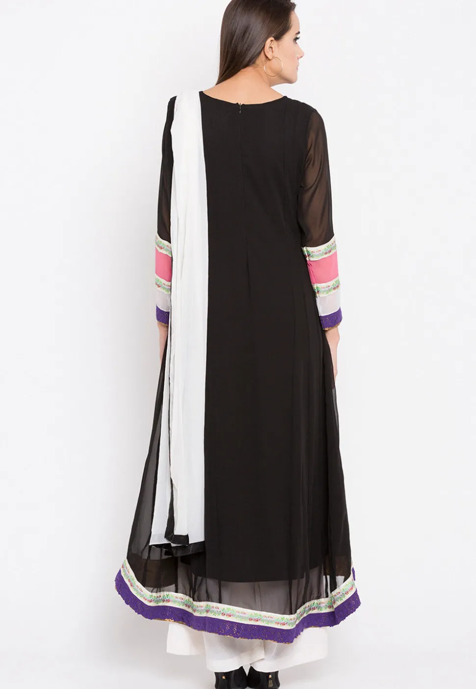 Embroidered Georgette Pakistani Suit in Black