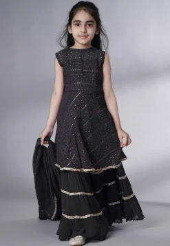 Embroidered Georgette Pakistani Suit in Black