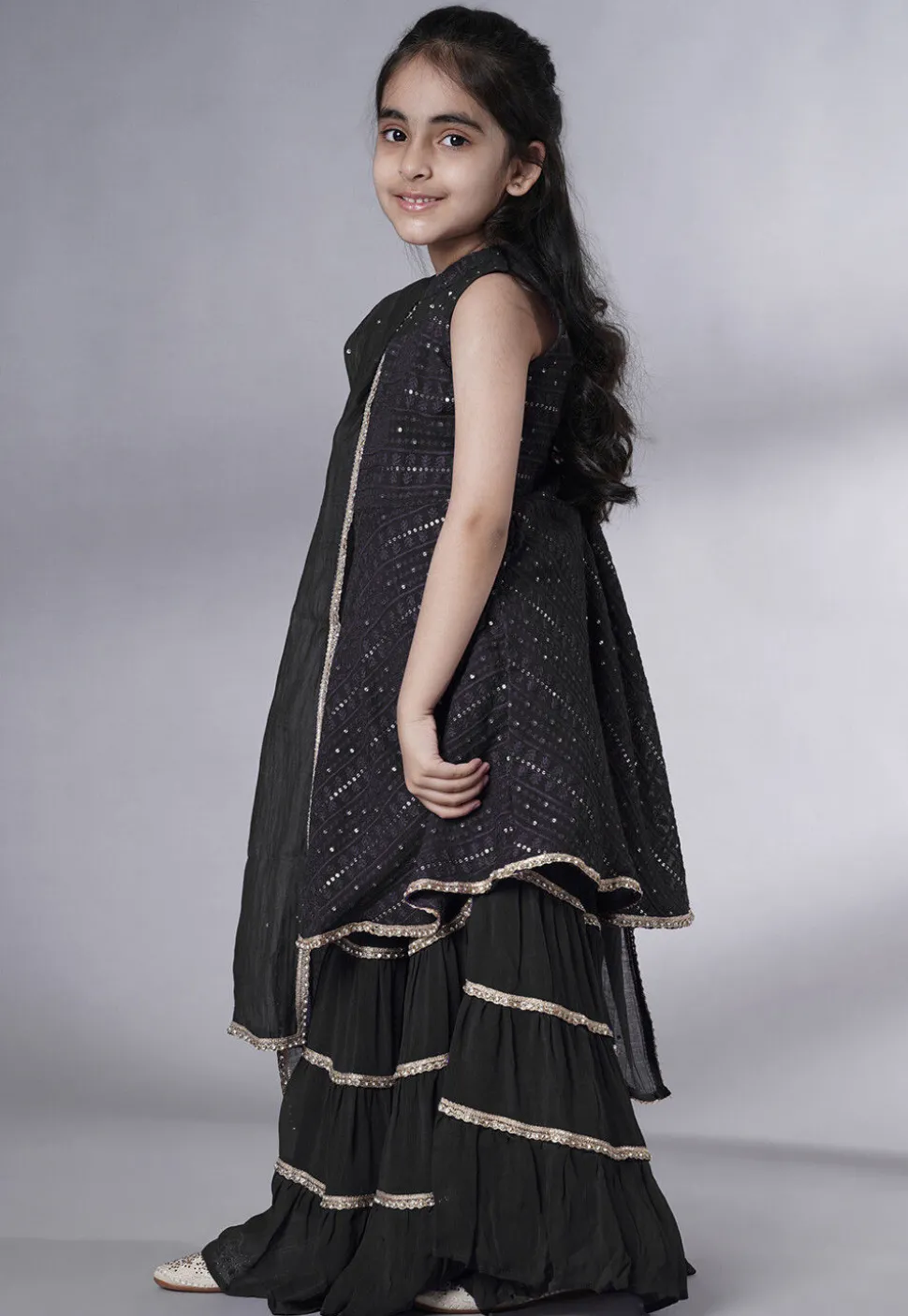 Embroidered Georgette Pakistani Suit in Black
