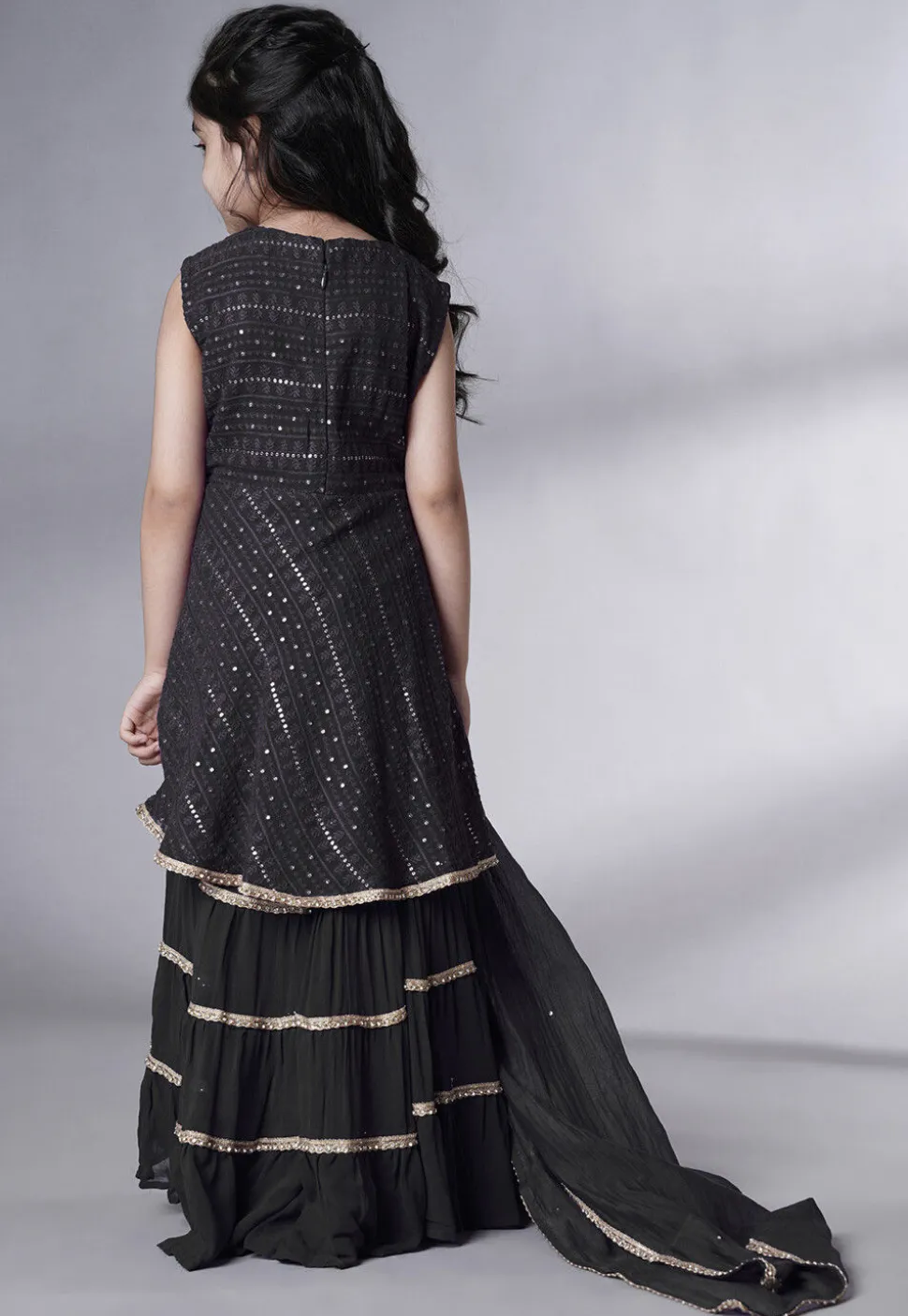 Embroidered Georgette Pakistani Suit in Black