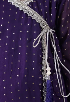 Embroidered Georgette Punjabi Suit in Dark Purple