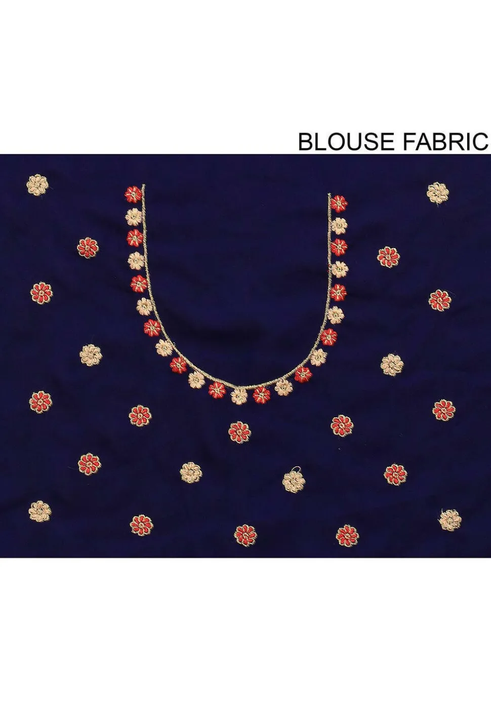 Embroidered Georgette Saree in Navy Blue