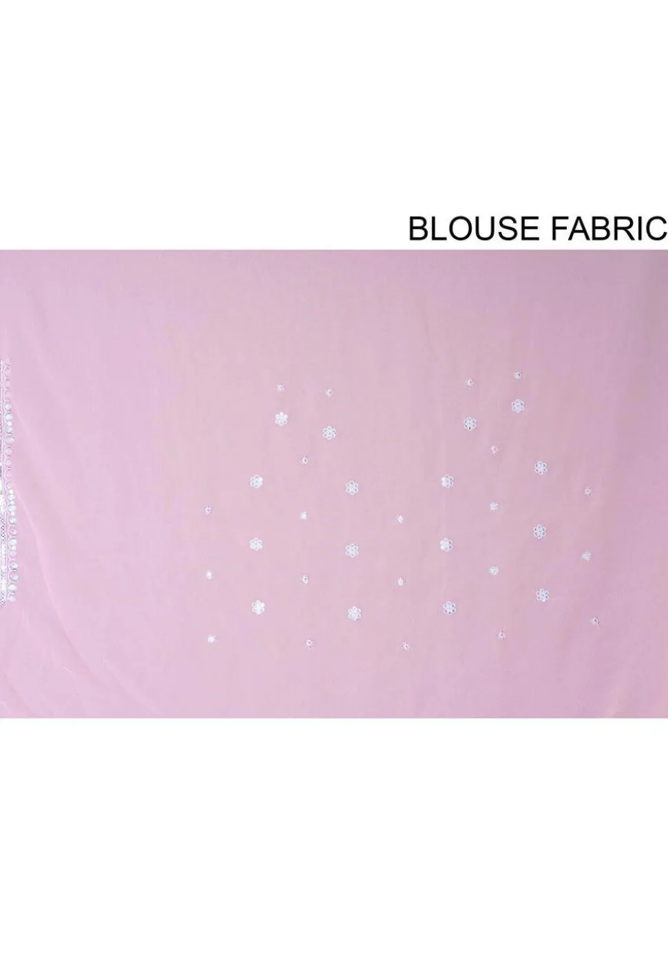 Embroidered Georgette Scalloped Saree in Peach